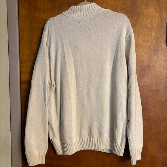 Chaps Men's XL Pullover Sweater 1/4 Button Mock Neck Cream Fair Isle BNWT - Picture 5 of 5